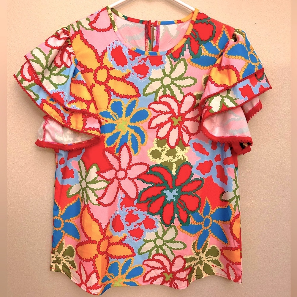 Beautiful Ruffle Sleeve Blouse - Picture 2 of 6